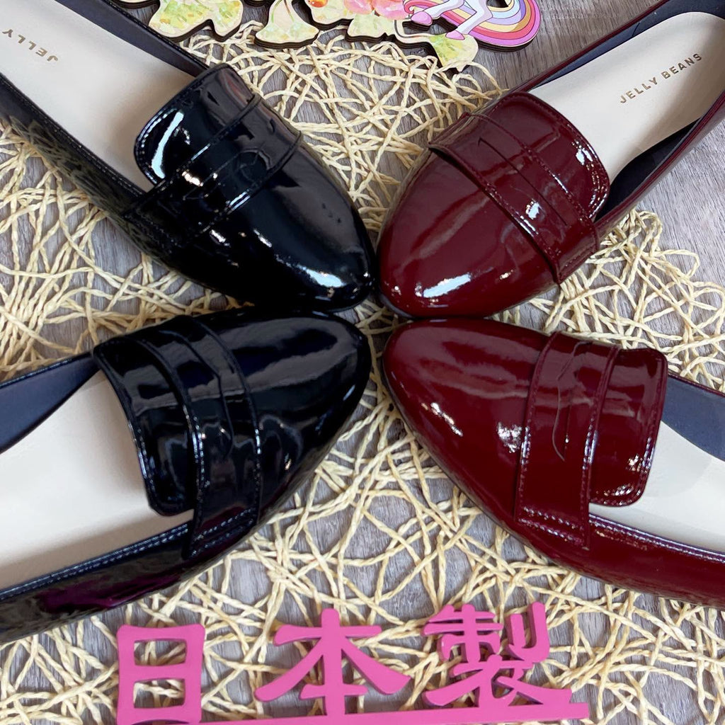 ❤️$628 VIP$612 🇯🇵 新品 日本製 Jelly Beans 軟漆皮鞋 103-97392 1cm高 生膠底軟熟好著 漆皮花粉最愛😍 落雨☔️也不怕 黑/酒🍷紅2色入