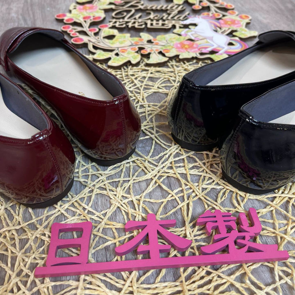 ❤️$628 VIP$612 🇯🇵 新品 日本製 Jelly Beans 軟漆皮鞋 103-97392 1cm高 生膠底軟熟好著 漆皮花粉最愛😍 落雨☔️也不怕 黑/酒🍷紅2色入