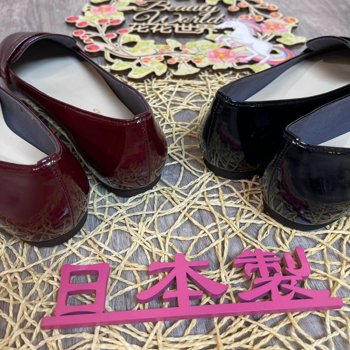 ❤️$628 VIP$612 🇯🇵 新品 日本製 Jelly Beans 軟漆皮鞋 103-97392 1cm高 生膠底軟熟好著 漆皮花粉最愛😍 落雨☔️也不怕 黑/酒🍷紅2色入