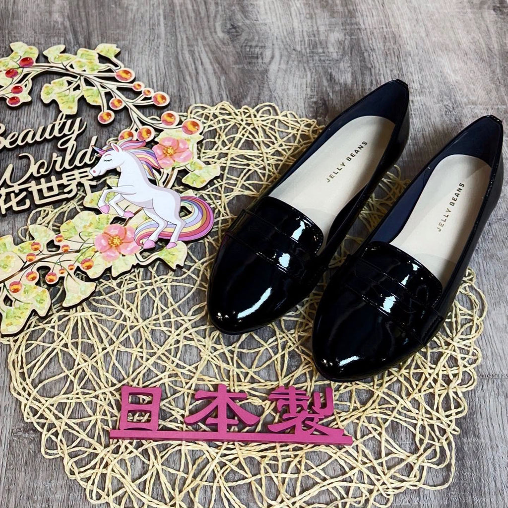 ❤️$628 VIP$612 🇯🇵 新品 日本製 Jelly Beans 軟漆皮鞋 103-97392 1cm高 生膠底軟熟好著 漆皮花粉最愛😍 落雨☔️也不怕 黑/酒🍷紅2色入