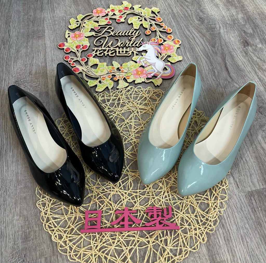 感謝價♥️$570 VIP$550 🇯🇵 新品 日本製 Jelly Beans 高跟鞋 113-05640 粉綠/黑 2色入