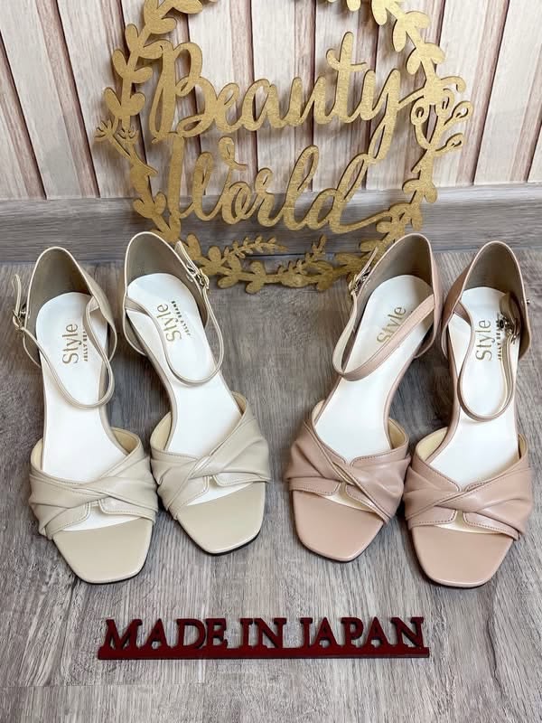 On Sale ❤️快閃⚡️$399 🇯🇵 新品 日本製 Style Jelly Beans 5cm高粗踭涼鞋  粉紅/米 2色入 125-03851