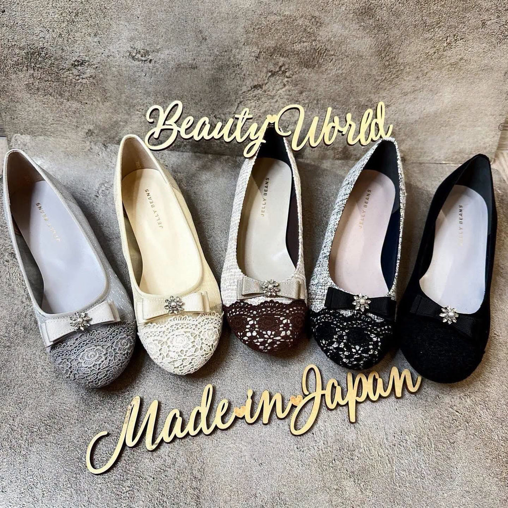 $603 VIP$585 🇯🇵日本製 Jelly Beans 平底鞋125-40307 / 125-52106 淺灰/米黃/ 淺杏/黑/黑白5色入