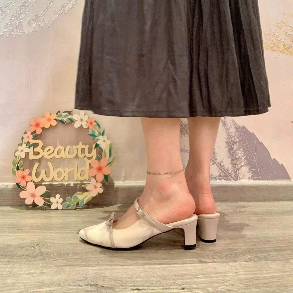 On Sale❤️$570 VIP$550 🇯🇵 新品 日本制 Jelly Beans 5cm 高跟鞋👠125-52104 黑白/花柄 2色入