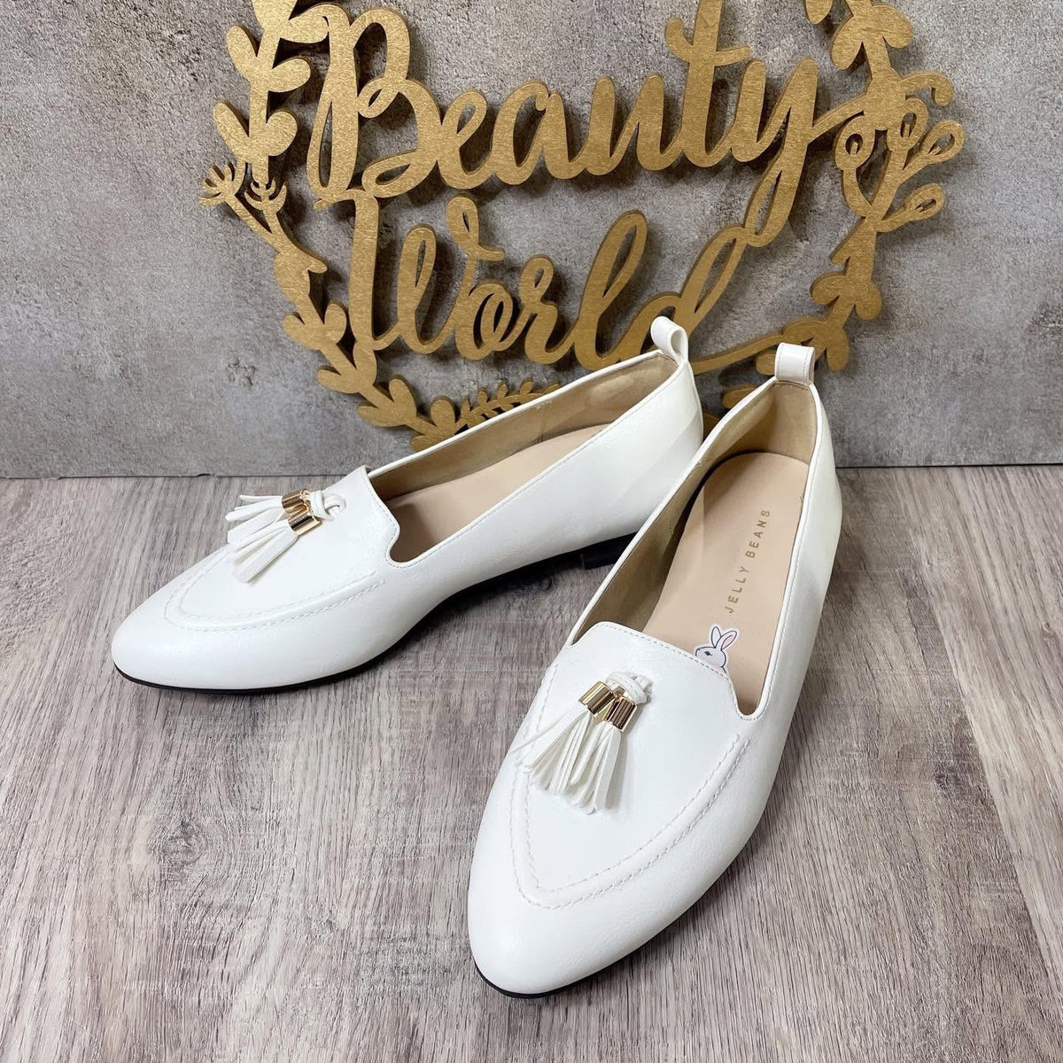 ❤️快閃⚡️$570 VIP$550 🇯🇵 新品 Jelly Beans 2cm 白兔仔系列 平底鞋🥿 少少🤏偏細 204-51042 中國制 杏/白2色入