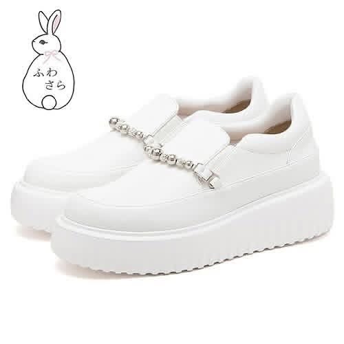 ❤️$550 VIP$530 🇯🇵JELLY BEANS 5cm 厚底  厚底雙向穿脫的柔軟寶石運動鞋 204-55107 正常碼 黑/白 2色入