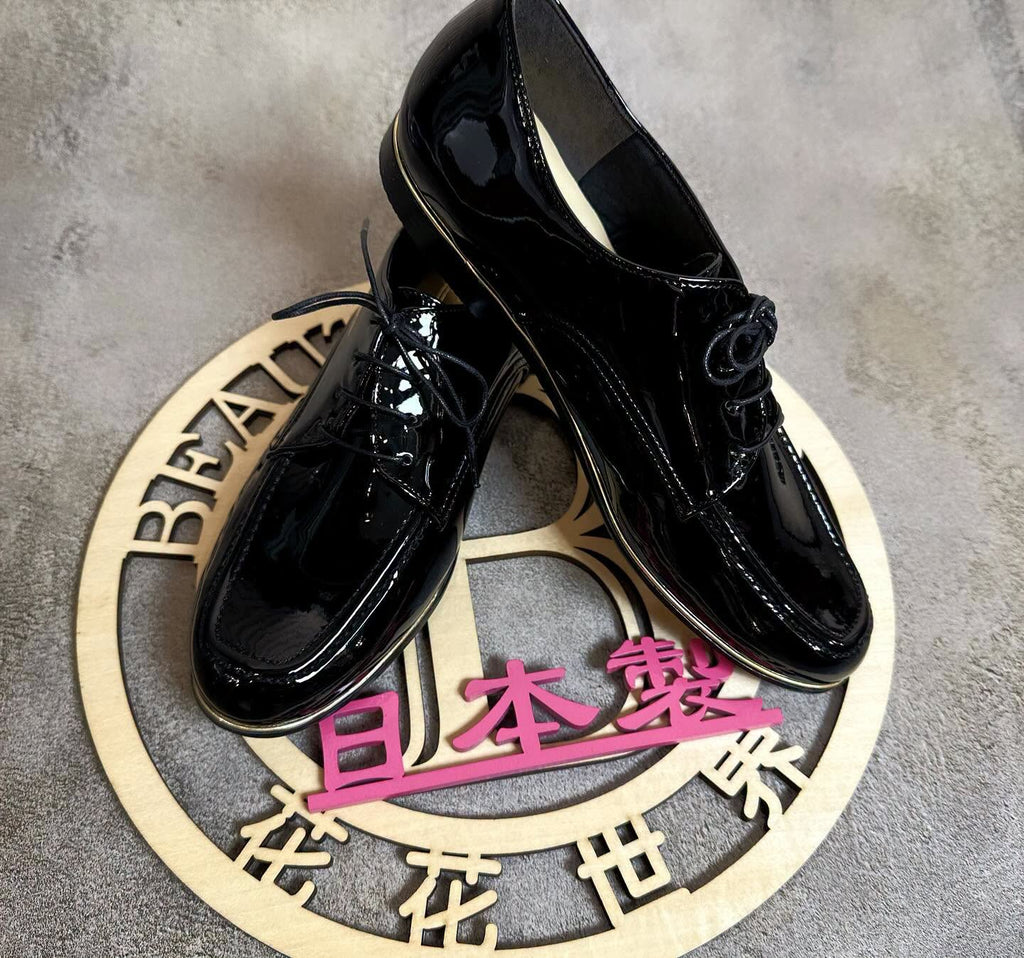 🇯🇵 新品 日本製Metal Rouge 1.5cm高 紳士鞋 2103 鞋頭及2邊包棉布好著 生膠底圍金邊夠夠grand  漆皮 杏/黑2色入