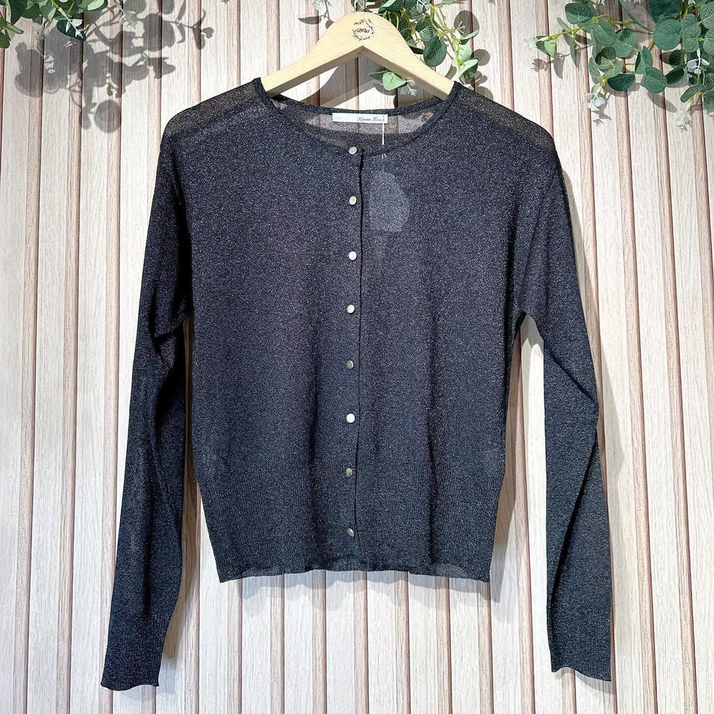 On Sale ❤️快閃⚡️$249 🇯🇵新品Carina Luce 薄身閃閃長袖外套 2115005 ［接觸冷感］ 黑色入