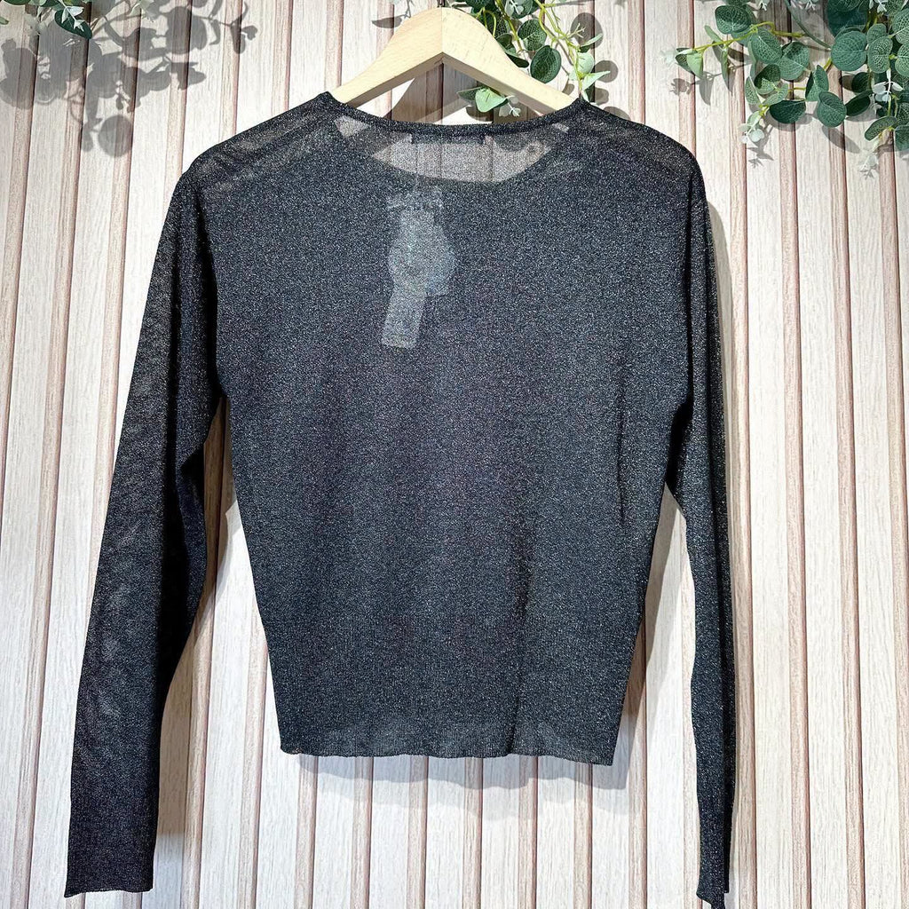 On Sale ❤️快閃⚡️$249 🇯🇵新品Carina Luce 薄身閃閃長袖外套 2115005 ［接觸冷感］ 黑色入