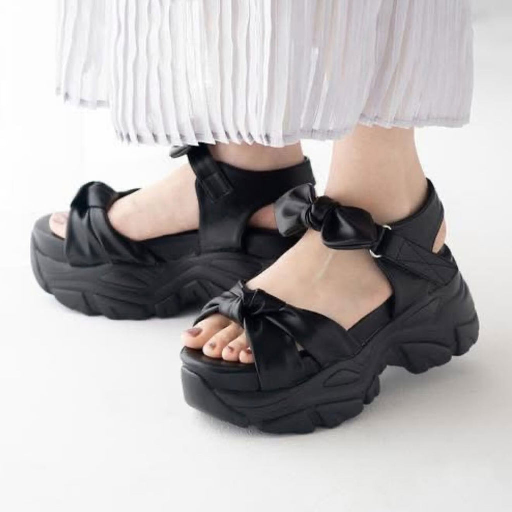 ❤️$350 🇯🇵 新品 Jelly Beans 8.5cm 厚底涼鞋 215-53160 條子/白色/黑色