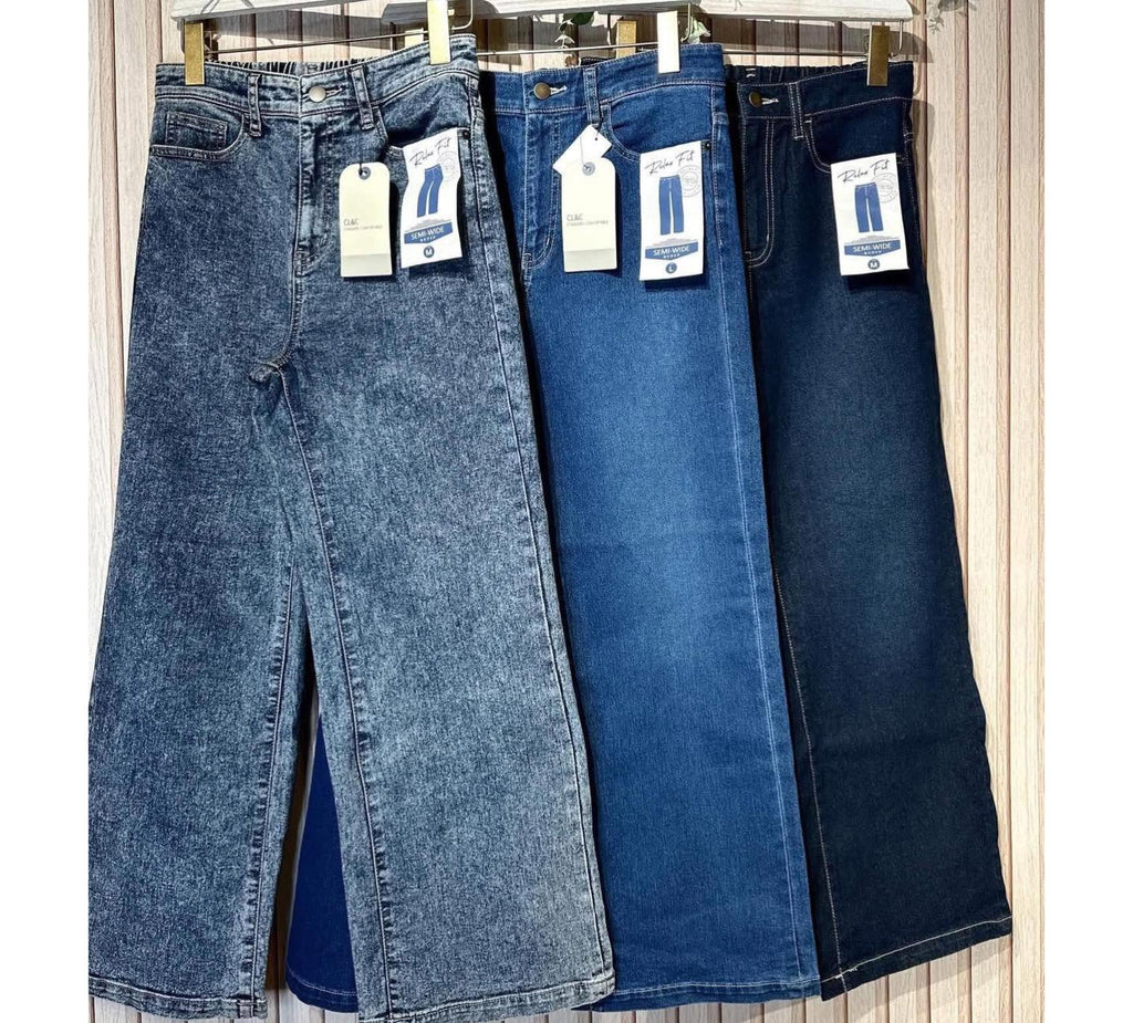 ❤️$280 VIP$260 🇯🇵 新品 CL&C 背面橡筋腰寛褲  219836 深藍/中藍/洗水藍3色入
