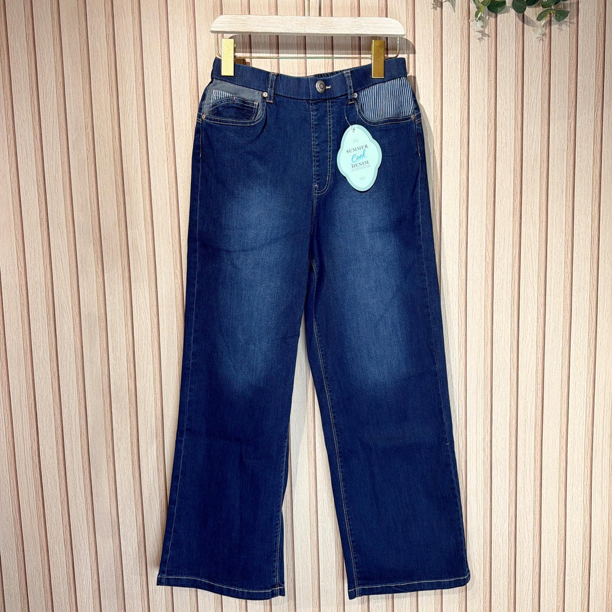 ❤️$280 VIP$260🇯🇵 新品 a.i.a.i 全橡筋腰牛仔褲👖 2746 併條子布褲袋設計