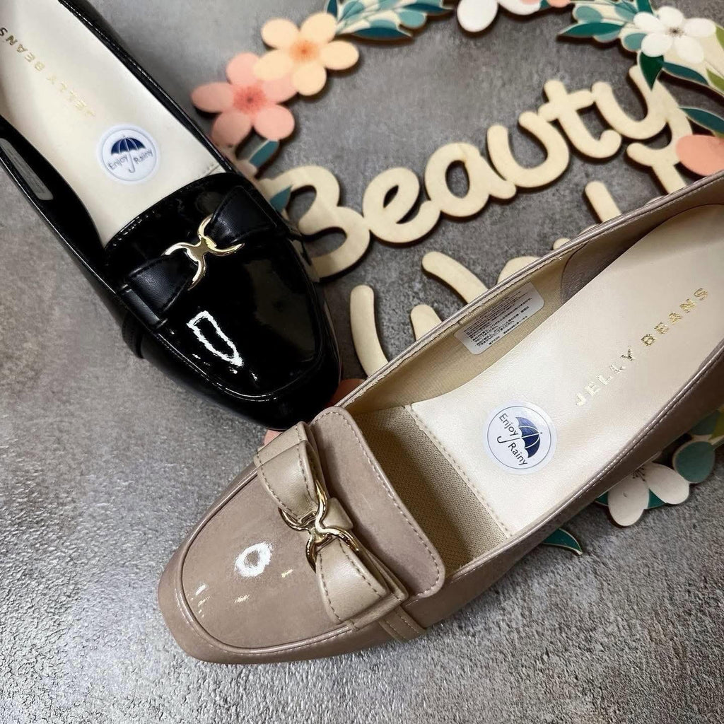 ❤️$690 VIP$670 🇯🇵 新品 日本制 Jelly Beans 4.5cm 高跟👠鞋  325-59112 晴雨兩著系列😍😍😍☀️☔️☀️☔️😎  漆皮面 正常碼 黑/杏粉2色入