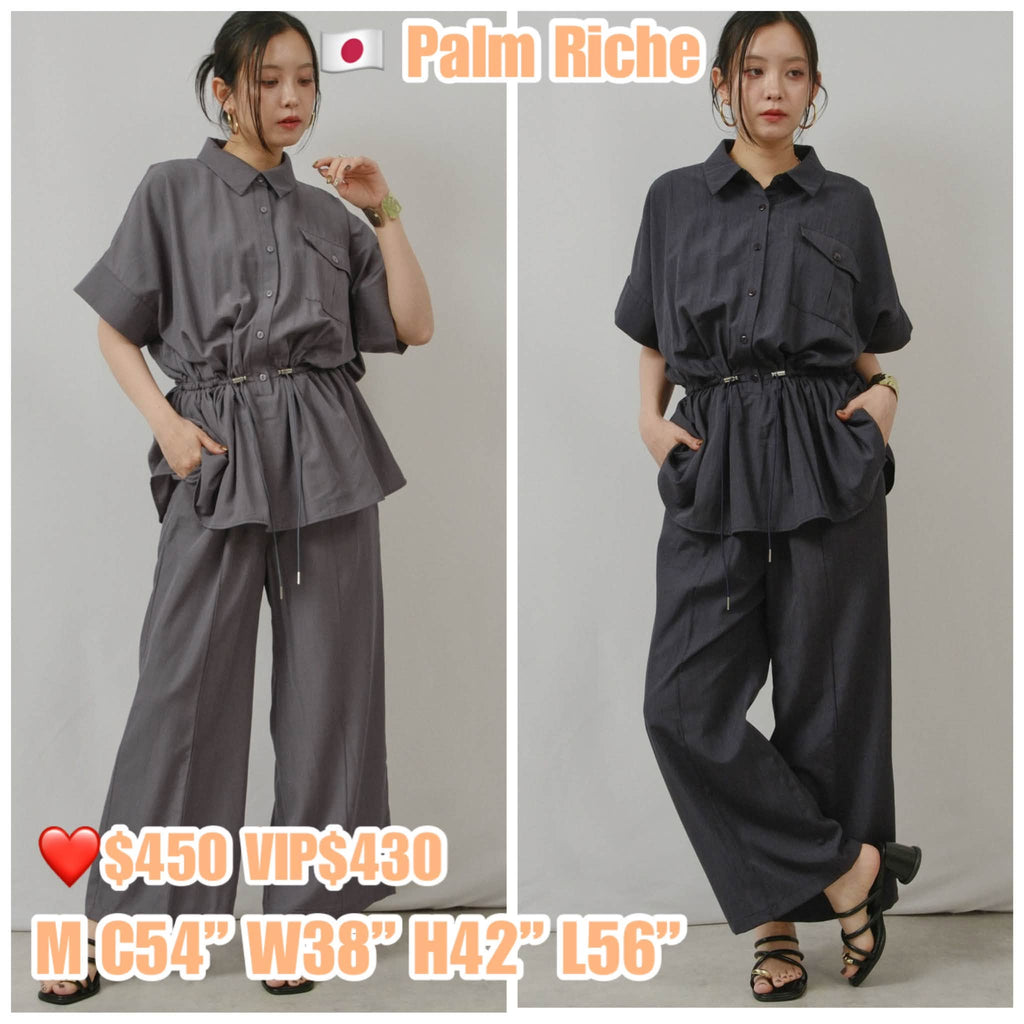 ❤️$450 VIP$430 🇯🇵 新品PALM RICHE 假2件連身褲 32808灰/藍 2色入