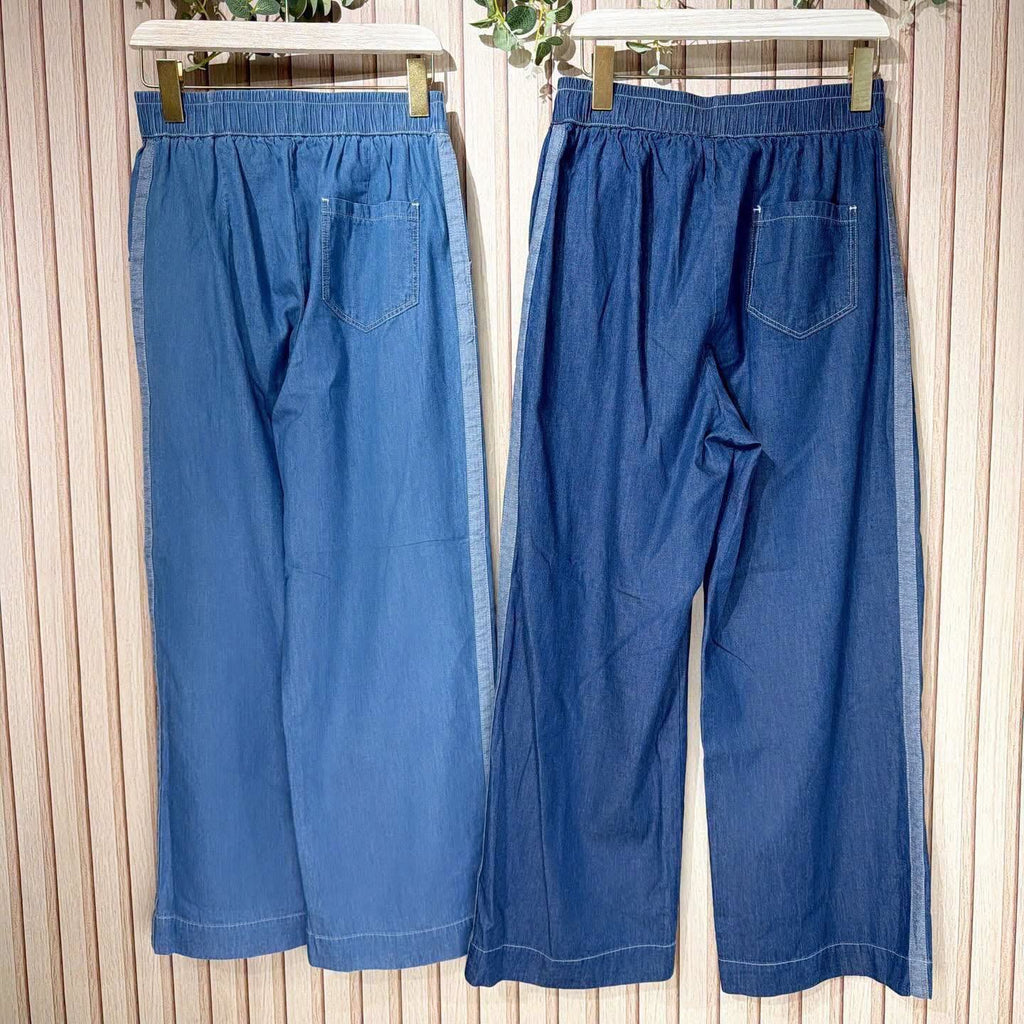 ❤️$300 VIP$280 🇯🇵新品 ❤️Co.Ltd 全橡筋全棉寬褲 3601 淺藍/中藍2色入