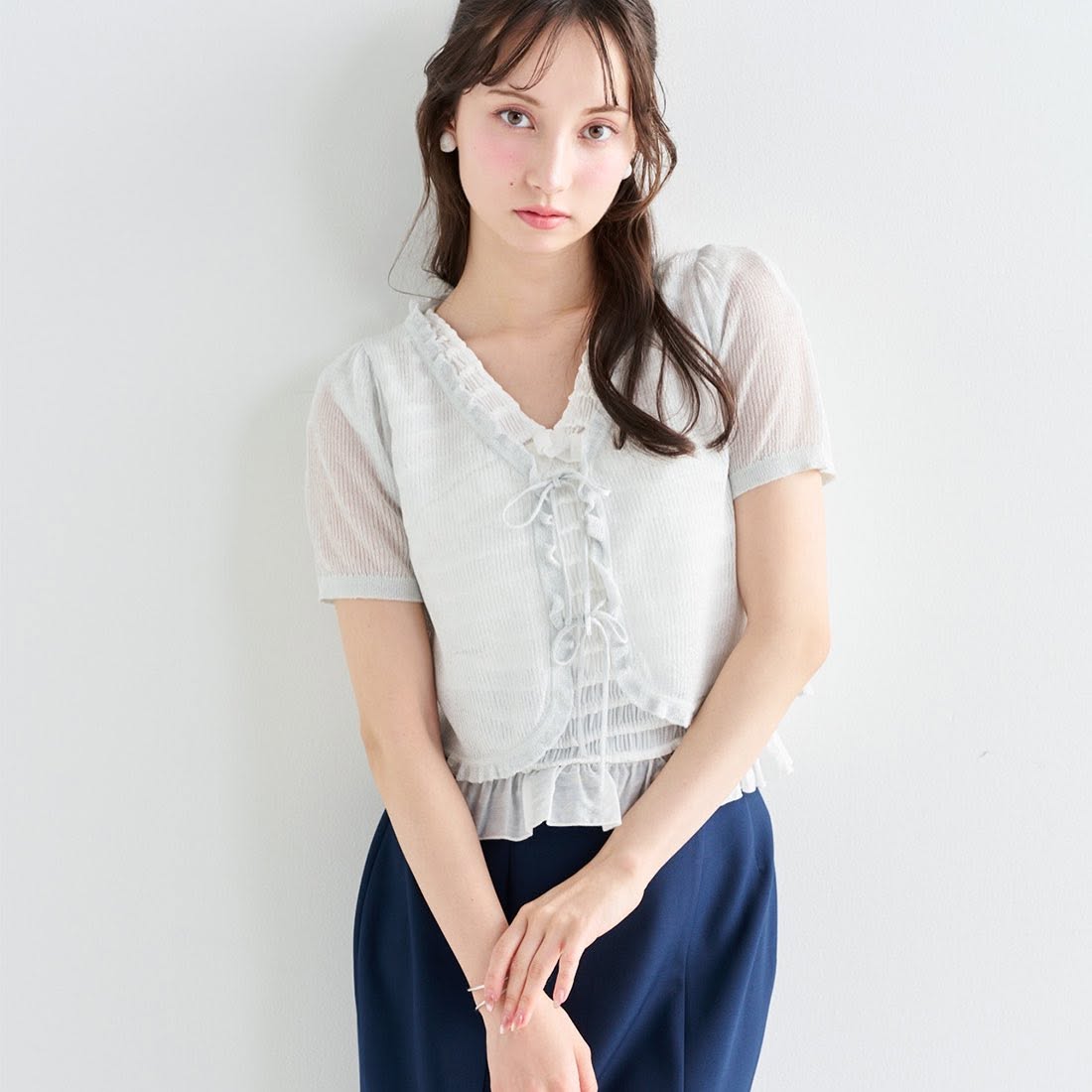 ❤️$470 VIP$450  🇯🇵 新品 Lillian Carat 點綴閃光針織外套 46533005 粉紅/淺灰/白 3色入