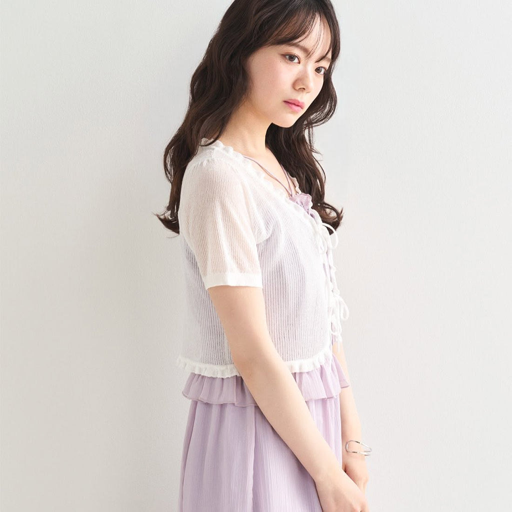 ❤️$470 VIP$450  🇯🇵 新品 Lillian Carat 點綴閃光針織外套 46533005 粉紅/淺灰/白 3色入