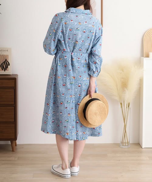 On Sale❤️快閃⚡️$399 🇯🇵 新品 Kilki  全綿反領連身裙 4M-D01 藍色入