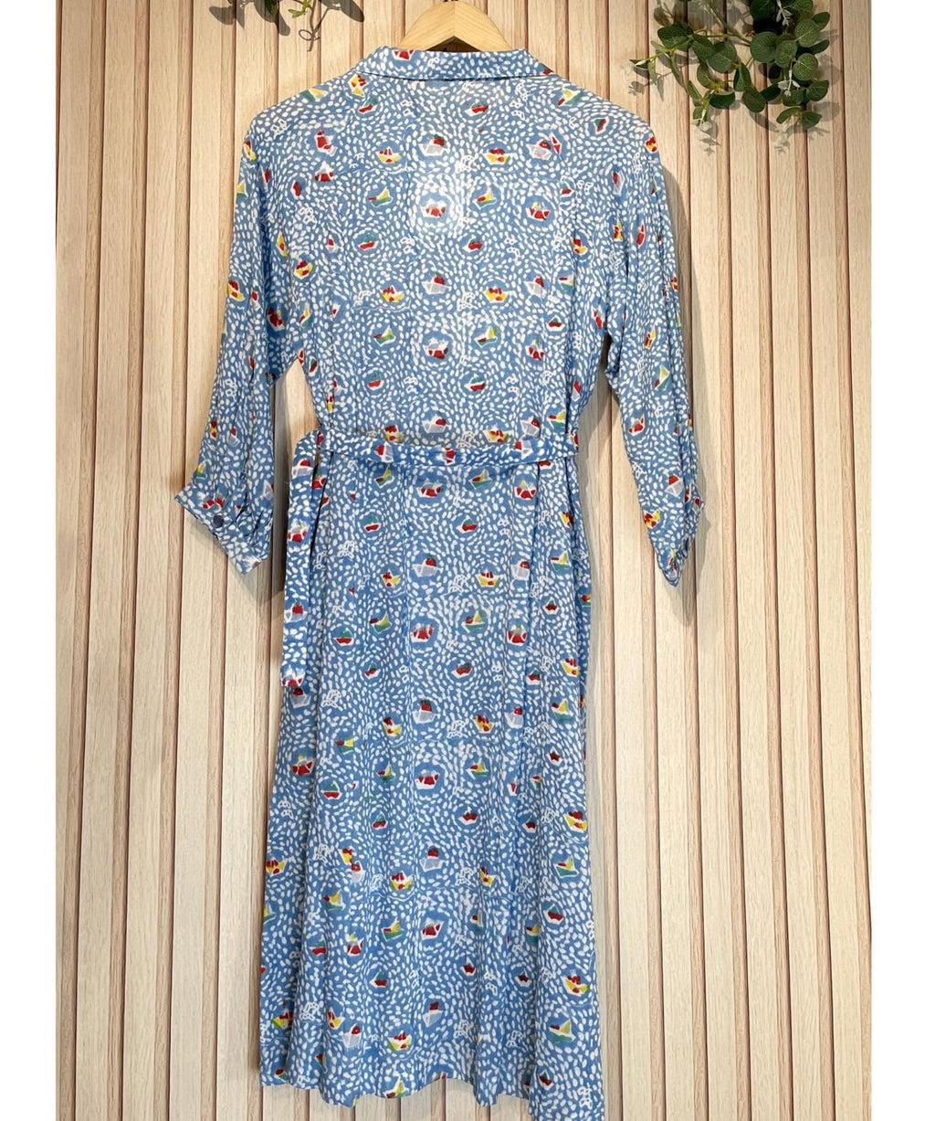 On Sale❤️快閃⚡️$399 🇯🇵 新品 Kilki  全綿反領連身裙 4M-D01 藍色入