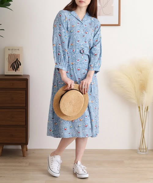 On Sale❤️快閃⚡️$399 🇯🇵 新品 Kilki  全綿反領連身裙 4M-D01 藍色入