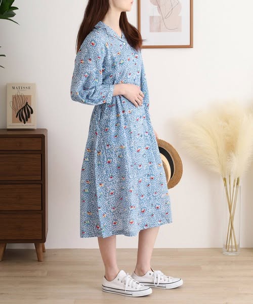 On Sale❤️快閃⚡️$399 🇯🇵 新品 Kilki  全綿反領連身裙 4M-D01 藍色入