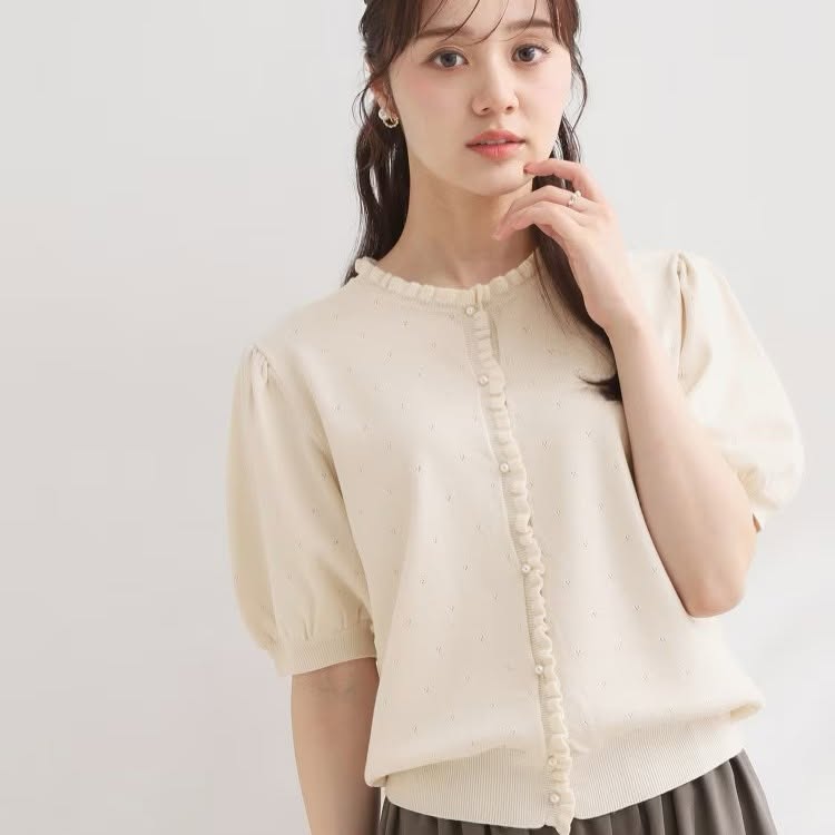 ❤️$420 VIP$390 🇯🇵 新品 Couture Brooch鏤空外套 508-36030 米/灰 2色入
