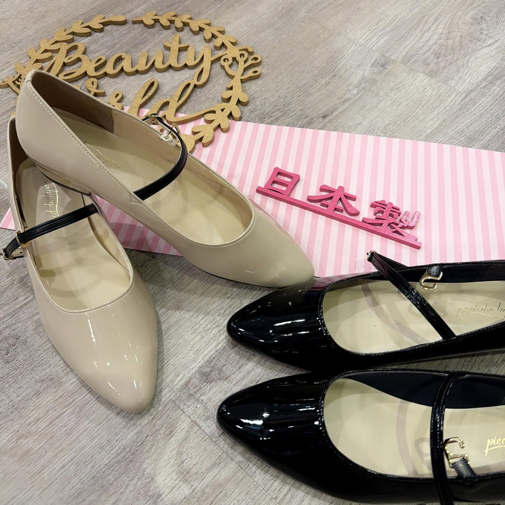 ❤️$590 VIP$570 🇯🇵 新品 日本製 Pied du lapan 2cm高底鞋 508412B 黑/杏2色入 正常碼