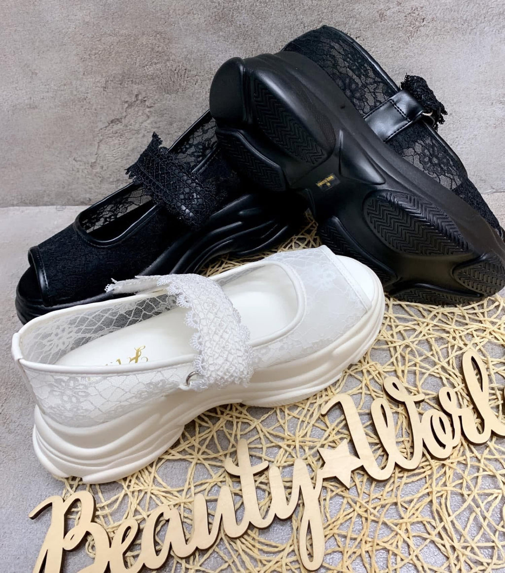 ❤️$350 🇯🇵 新品 Fint 6cm鬆糕涼鞋 53AA02d003 白/黑2色入
