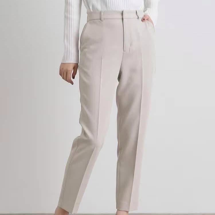 On Sale ❤️快閃⚡️$299 🇯🇵 新品 Grove 背面橡筋腰錐形褲 768-62002黑/淺杏 2色入