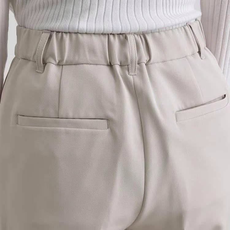 On Sale ❤️快閃⚡️$299 🇯🇵 新品 Grove 背面橡筋腰錐形褲 768-62002黑/淺杏 2色入