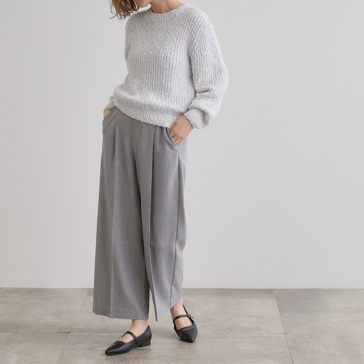 ❤️快閃⚡️$299 On Sale 🇯🇵 新品 Grove 背面橡筋腰寬褲 768-62038 綠/藍/灰3色入