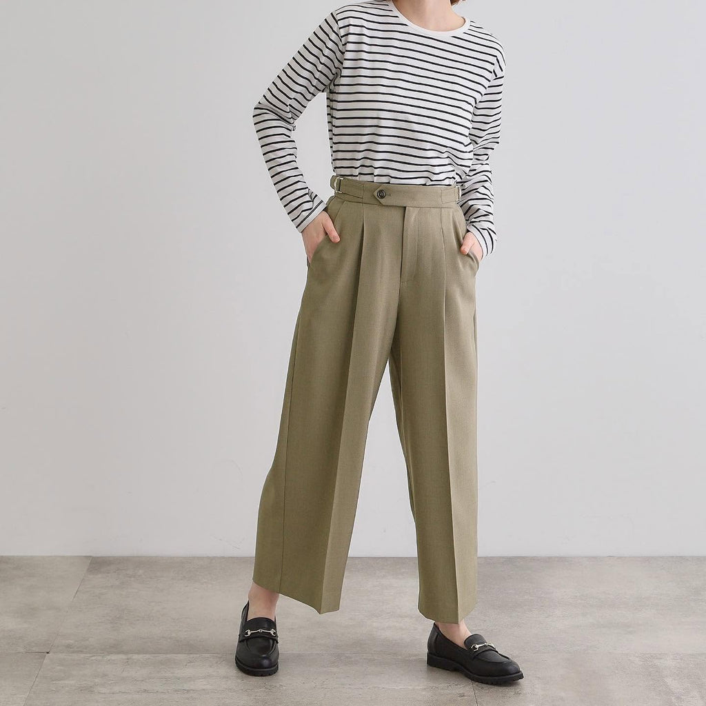 ❤️快閃⚡️$299 On Sale 🇯🇵 新品 Grove 背面橡筋腰寬褲 768-62038 綠/藍/灰3色入