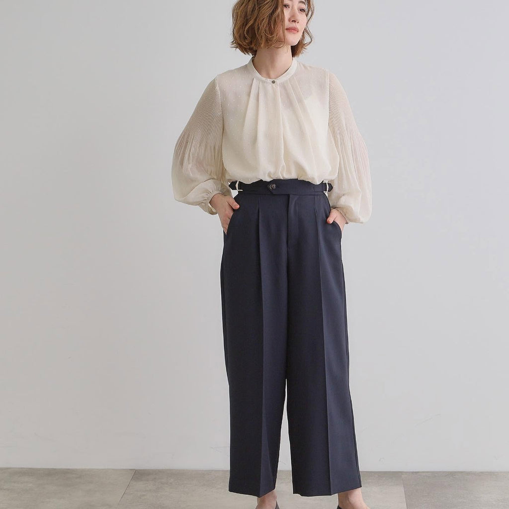 ❤️快閃⚡️$299 On Sale 🇯🇵 新品 Grove 背面橡筋腰寬褲 768-62038 綠/藍/灰3色入