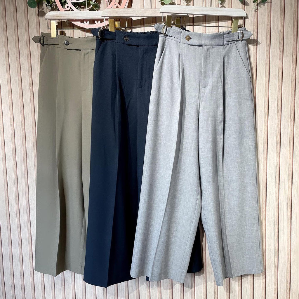 ❤️快閃⚡️$299 On Sale 🇯🇵 新品 Grove 背面橡筋腰寬褲 768-62038 綠/藍/灰3色入