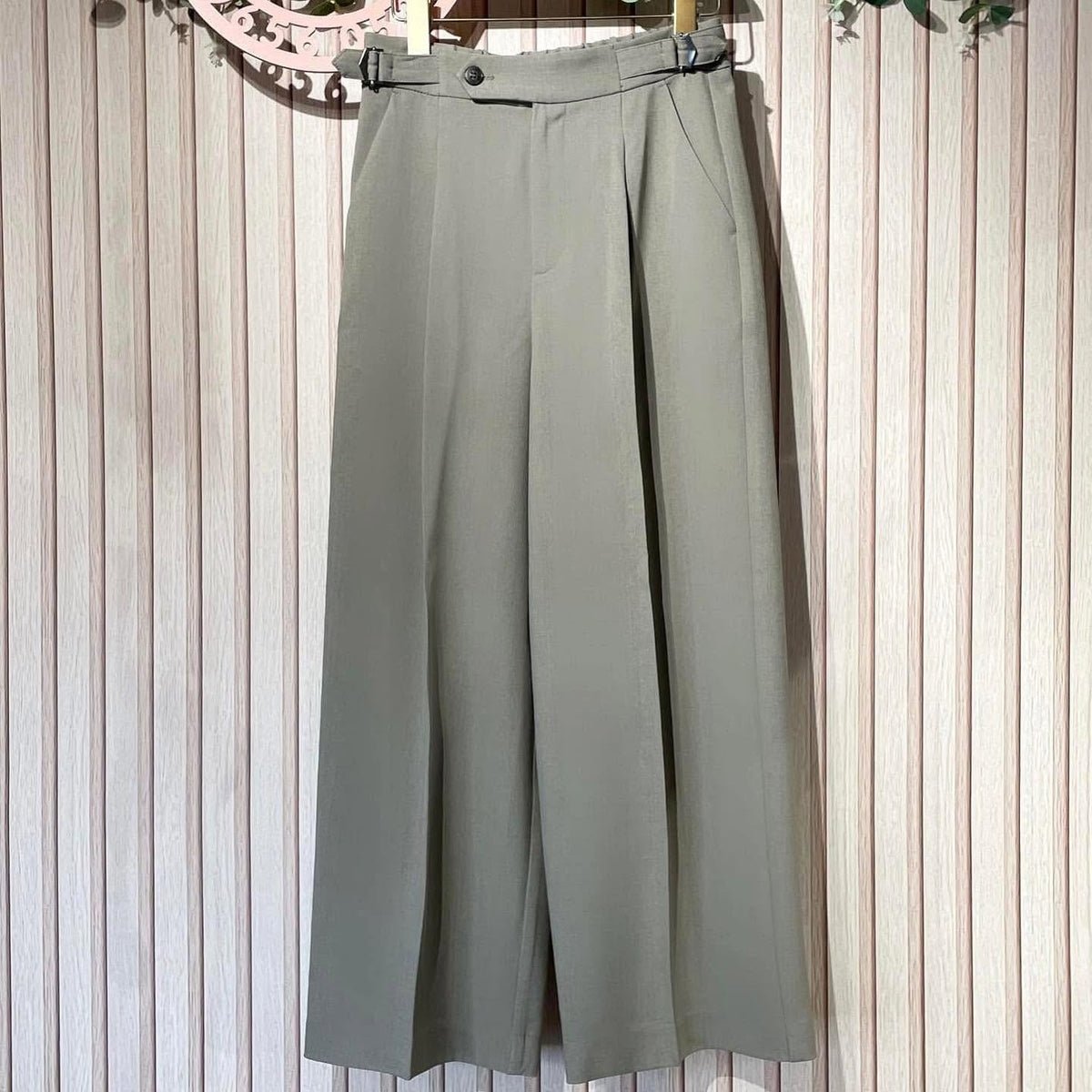 ❤️快閃⚡️$299 On Sale 🇯🇵 新品 Grove 背面橡筋腰寬褲 768-62038 綠/藍/灰3色入