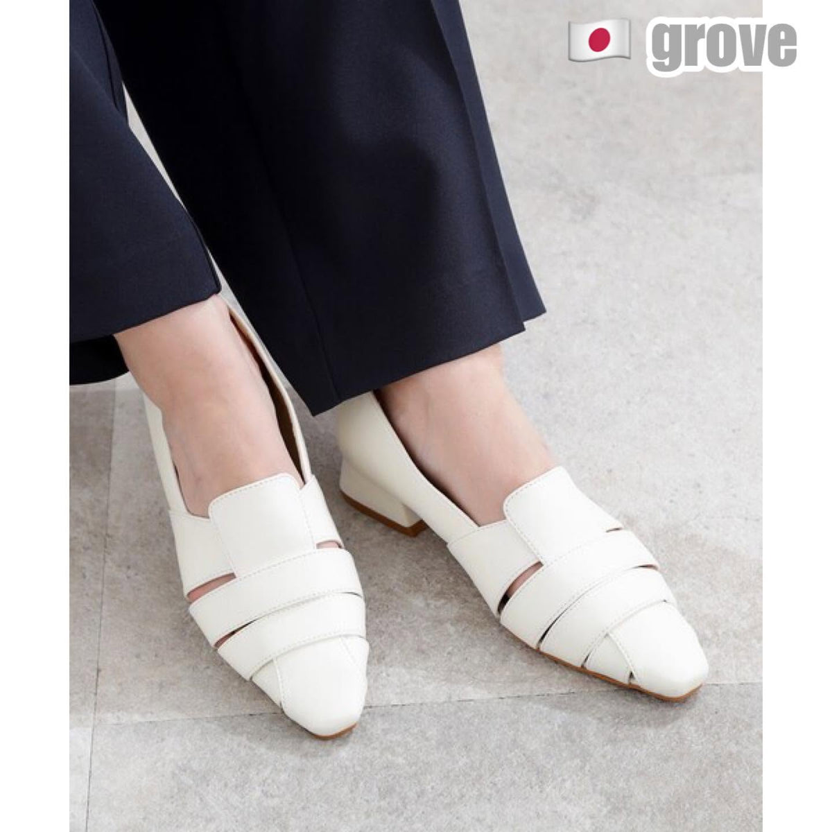 $500 VIP$480 🇯🇵 新品 Grove 3cm高廓爾喀涼鞋 769-15020 白色入