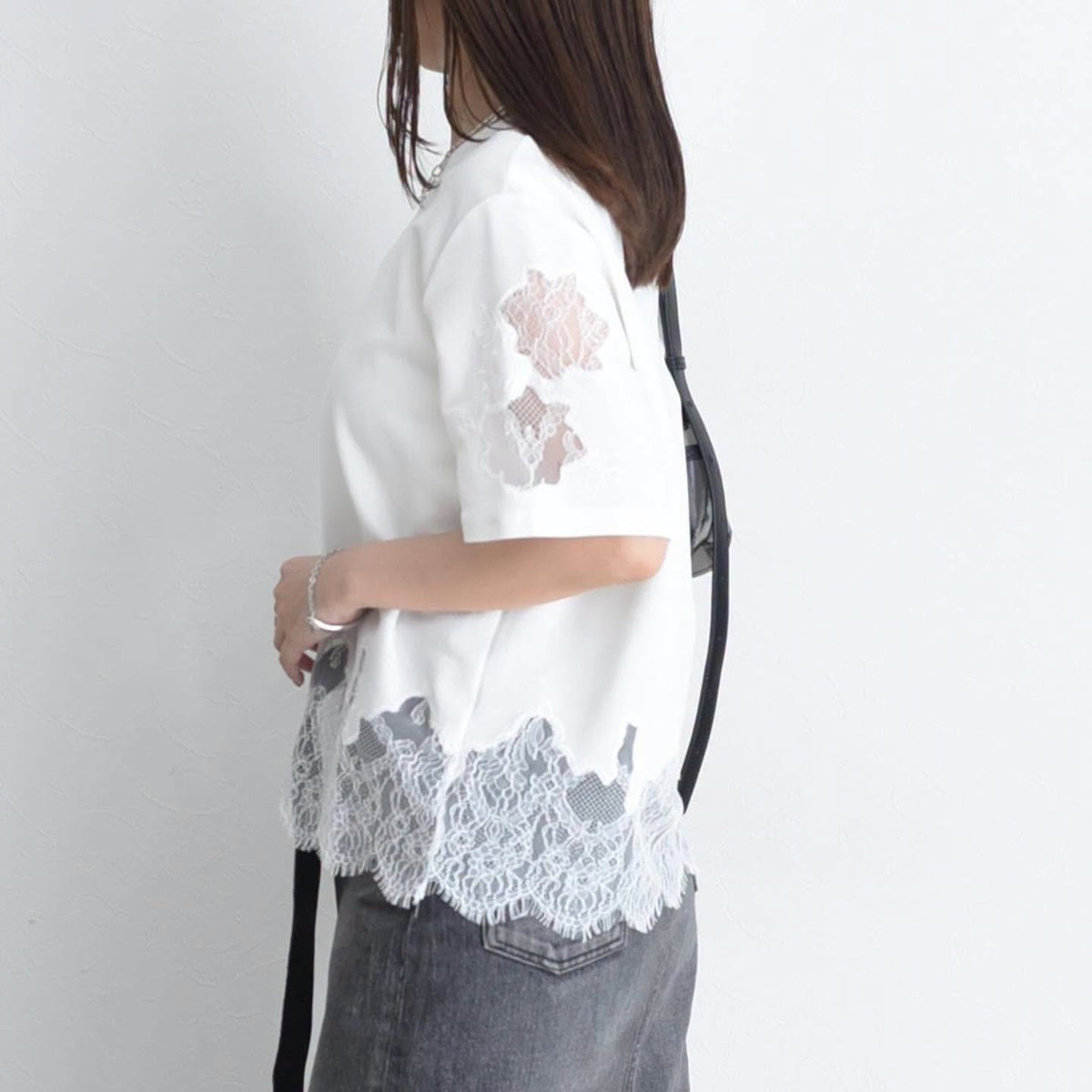 On Sale❤️快閃⚡️$378 VIP$351 🇯🇵 新品 Eimee Law 併lace 棉料上衣 84794 灰易襯 型格 好著 /白/黑3色入