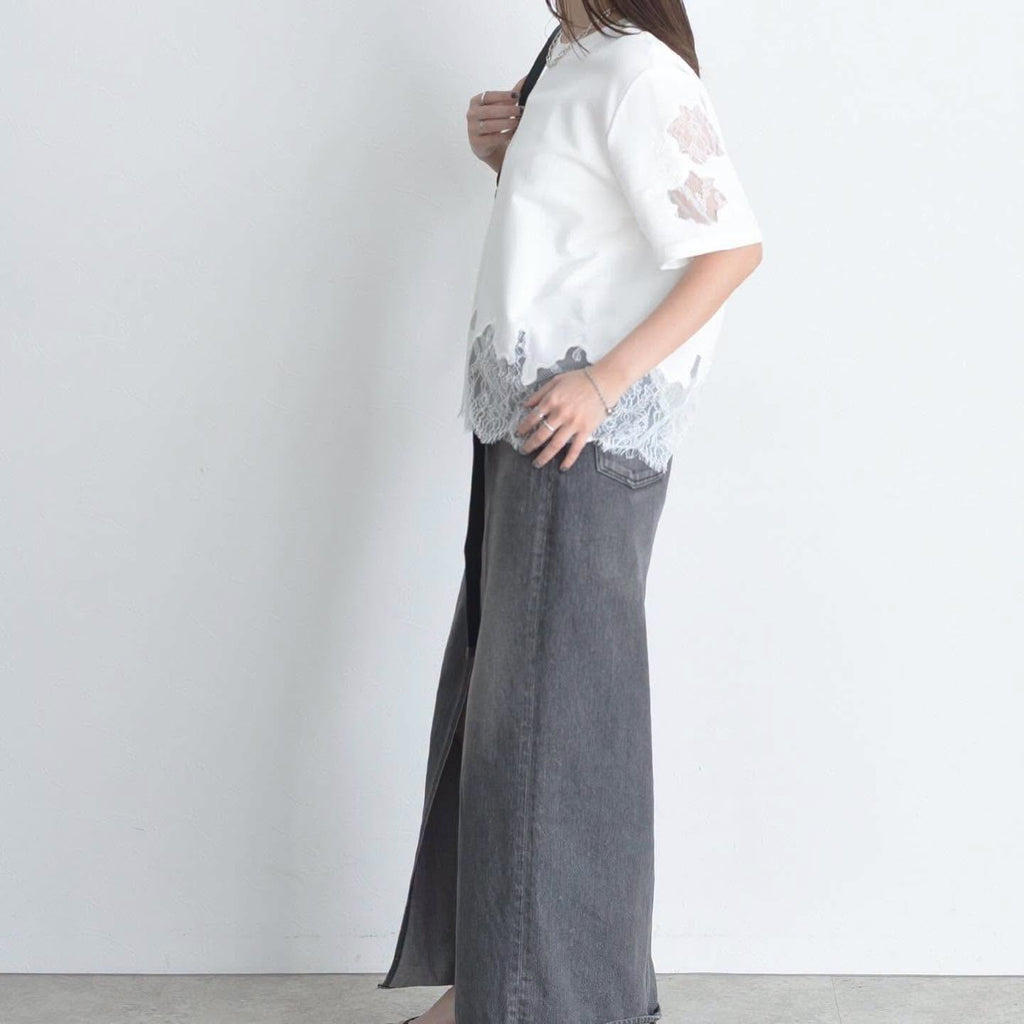 On Sale❤️快閃⚡️$378 VIP$351 🇯🇵 新品 Eimee Law 併lace 棉料上衣 84794 灰易襯 型格 好著 /白/黑3色入