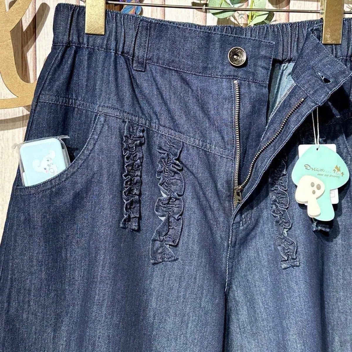 On Sale❤️快💨閃$399 VIP$380 🇯🇵新品Dream🍄波浪繡花腳裙褲 BTM-1472 深藍色入