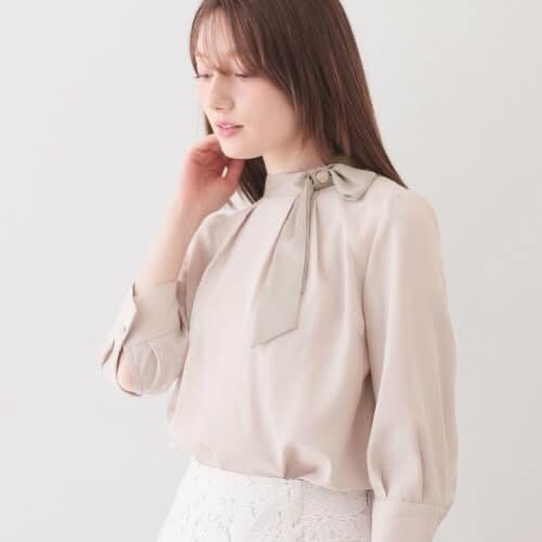❤️$320 VIP$300 🇯🇵 新品 Index 不對稱蝴蝶結上衣 C58-85015 淺灰/杏粉/條子 3色入