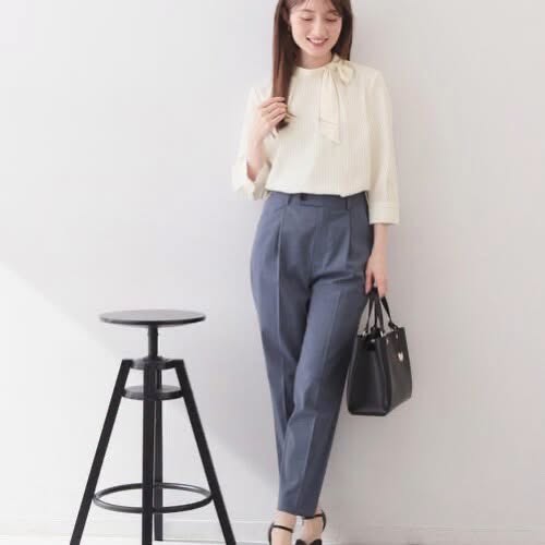 ❤️$320 VIP$300 🇯🇵 新品 Index 不對稱蝴蝶結上衣 C58-85015 淺灰/杏粉/條子 3色入