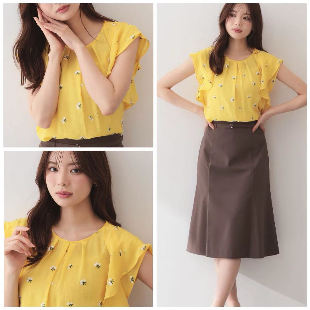 ❤️$350 VIP$330 🇯🇵 新品 Index 2 way雙面荷葉邊緞帶上衣 C58-85048 藍/黃/米 3色入