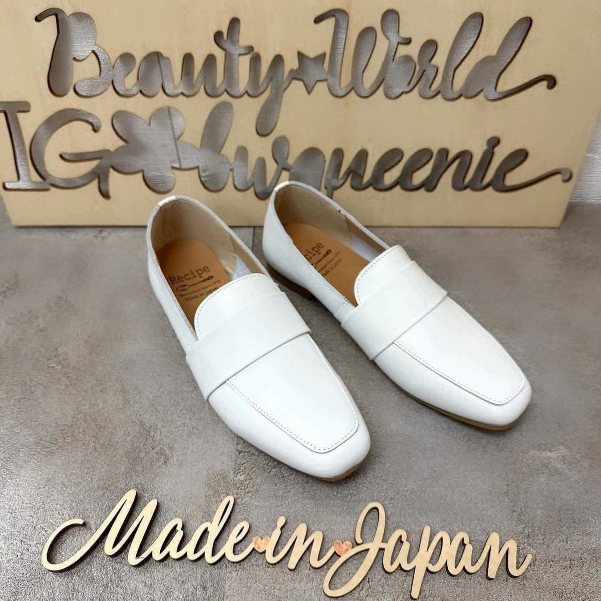 $650 🇯🇵 新品 日本制 Recipe 真皮鞋 RP-278 1cm 高 生膠底 軟皮好著 白/黑2色入 正常碼
