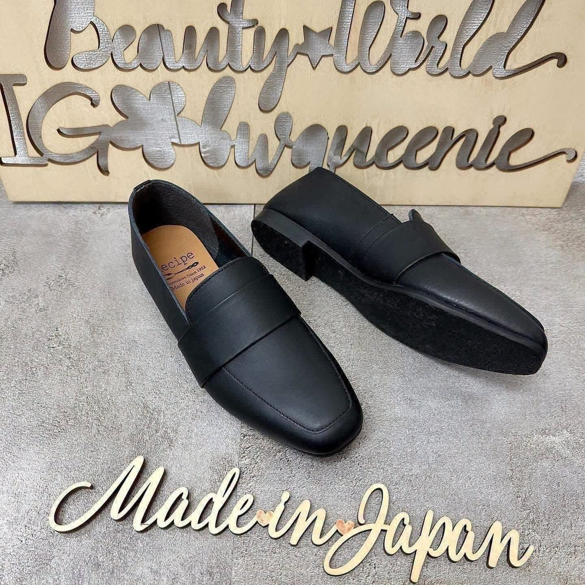 $650 🇯🇵 新品 日本制 Recipe 真皮鞋 RP-278 1cm 高 生膠底 軟皮好著 白/黑2色入 正常碼