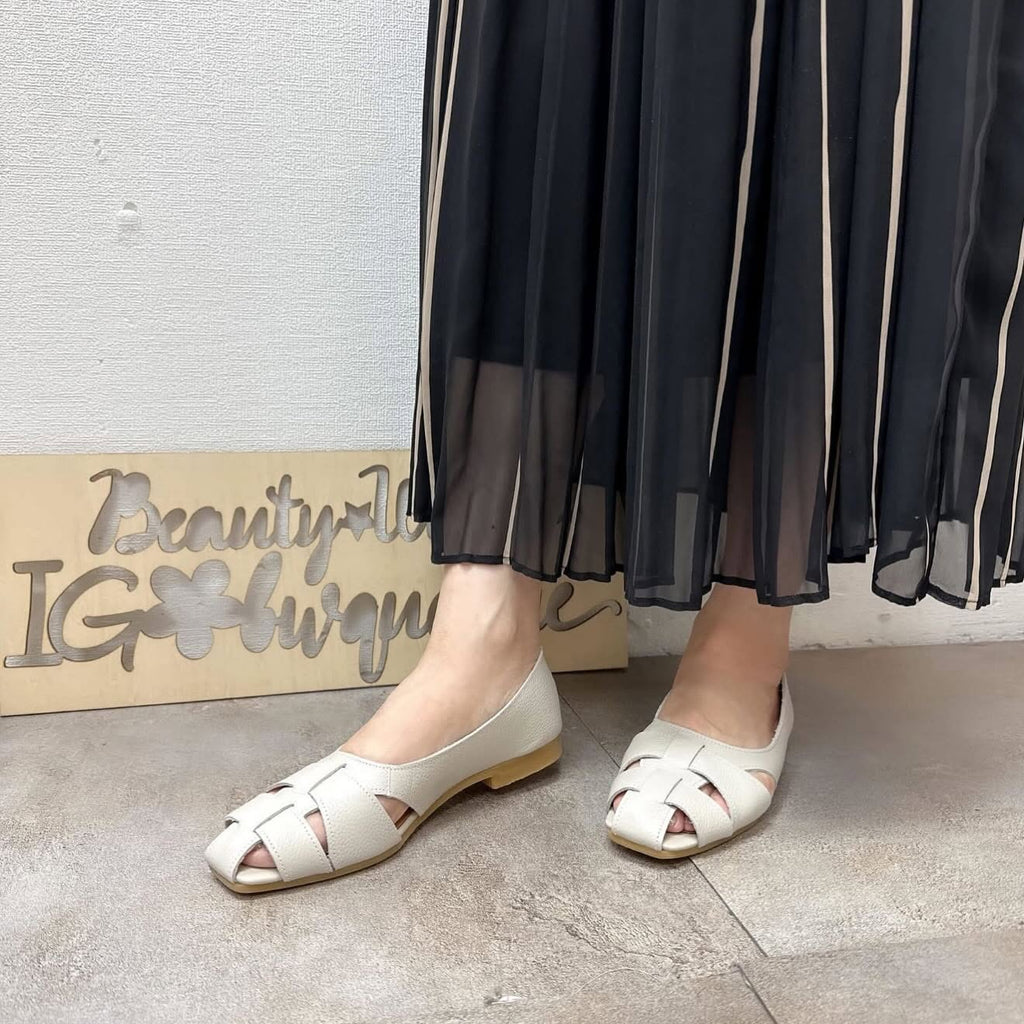 ❤️$650 VIP$630  🇯🇵 新品 日本制 Recipe 真皮鞋 (RP-532) 1cm 高 生膠底 軟皮好著 灰白色/金色新色