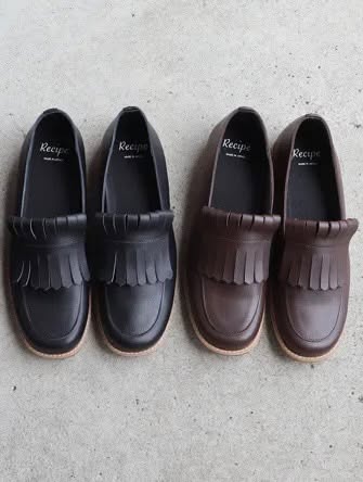 $690 🇯🇵 新品 日本制 Recipe 真皮鞋  RP-553 1.5cm高 深啡/黑2色入正常碼