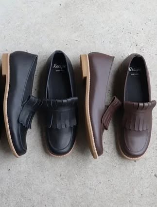 $690 🇯🇵 新品 日本制 Recipe 真皮鞋  RP-553 1.5cm高 深啡/黑2色入正常碼