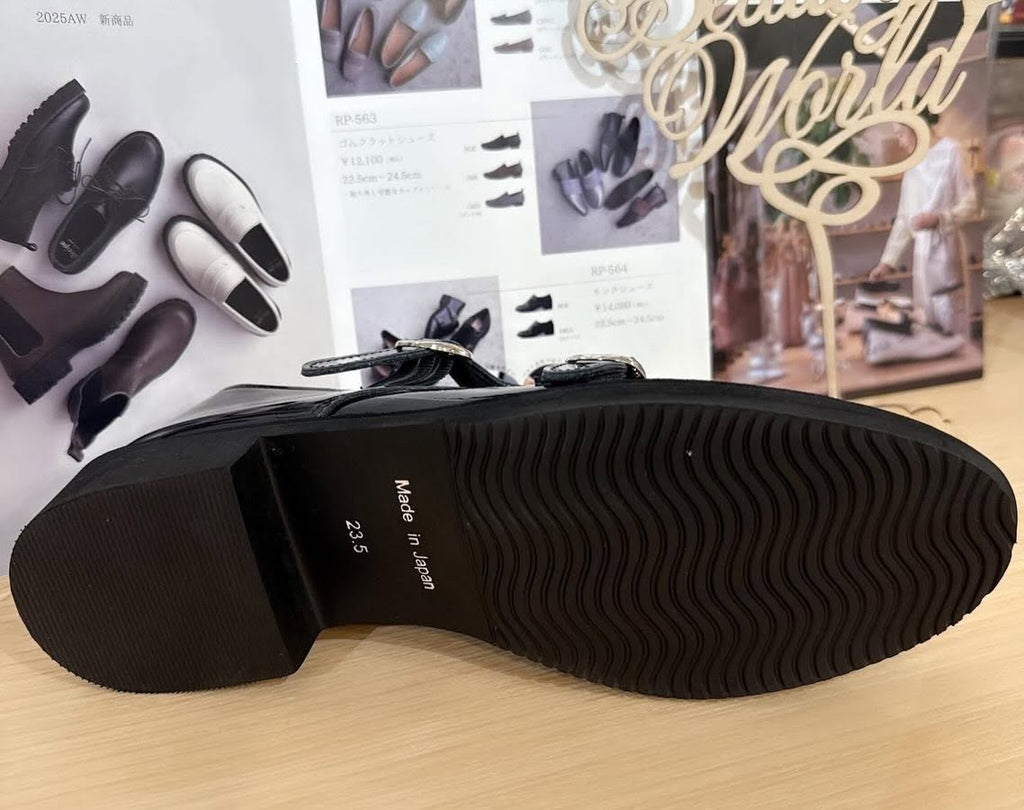 ❤️$770 VIP$750  🇯🇵 新品 日本製 Recipe 軟漆皮鞋👞 RP-564  3cm高 粗踭 正常碼  漆皮黑色色入