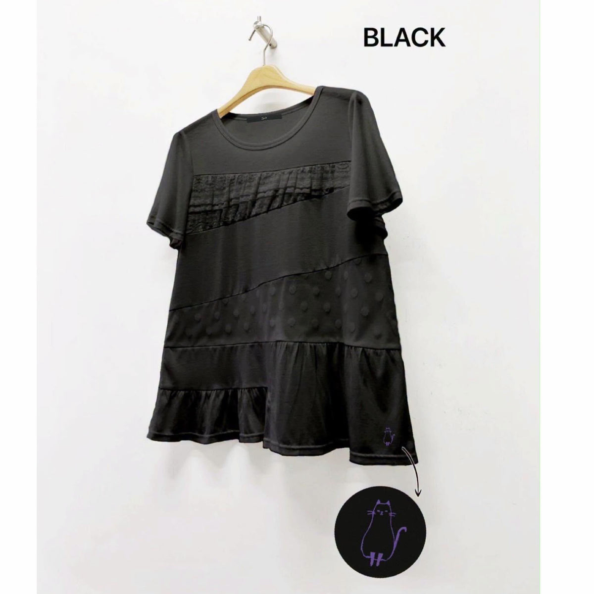 ❤️感謝價$218 VIP$198 🇯🇵 新品 Suk 併布短袖上衣  黑色M only 白色 M / L
