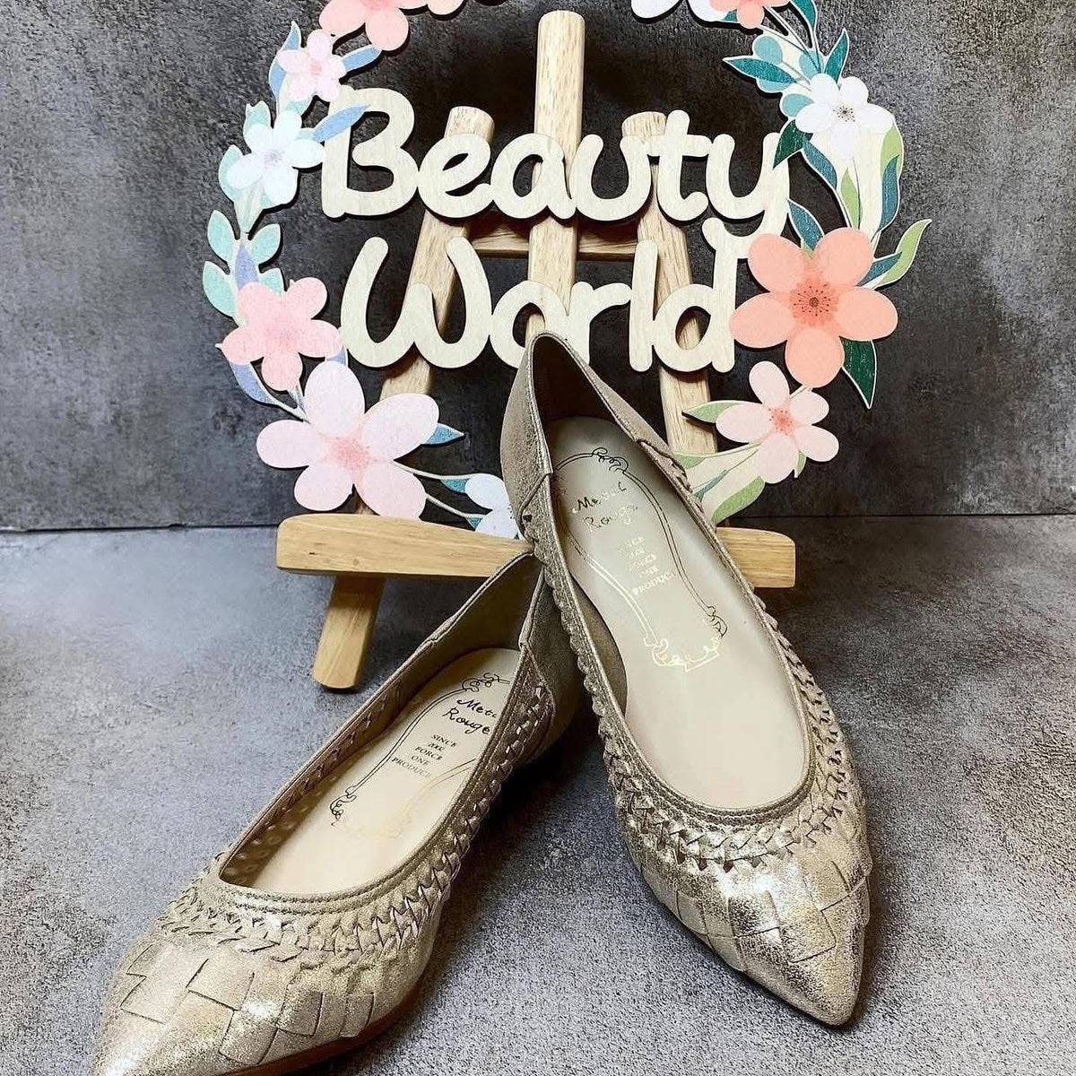 ♥️$590 VIP$570  🇯🇵 新品 日本製 Metal Rouge  1cm尖頭平底鞋 YK926  正常碼  織花軟皮料